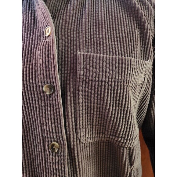 L.L.Bean Womens Waffle Corduroy Button-Up Shirt Brown Size S Regular 100% Cotton - Picture 2 of 7